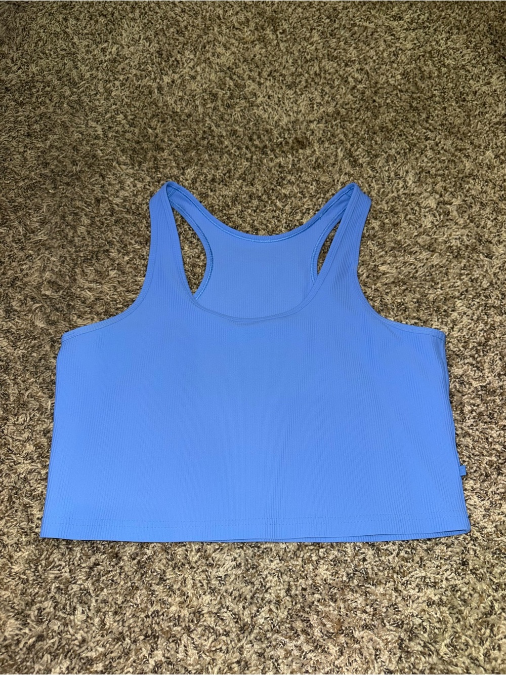 lululemon Blue Ribbed Racerback Tank Top - Picture 1 of 4